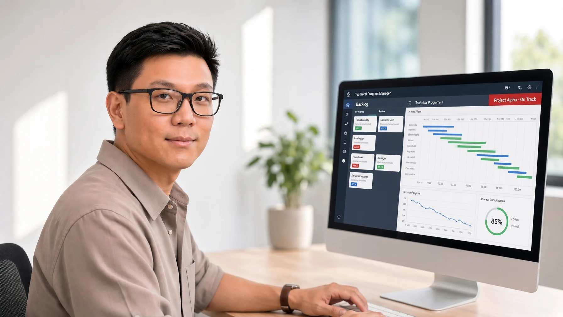 Technical program management workspace visual