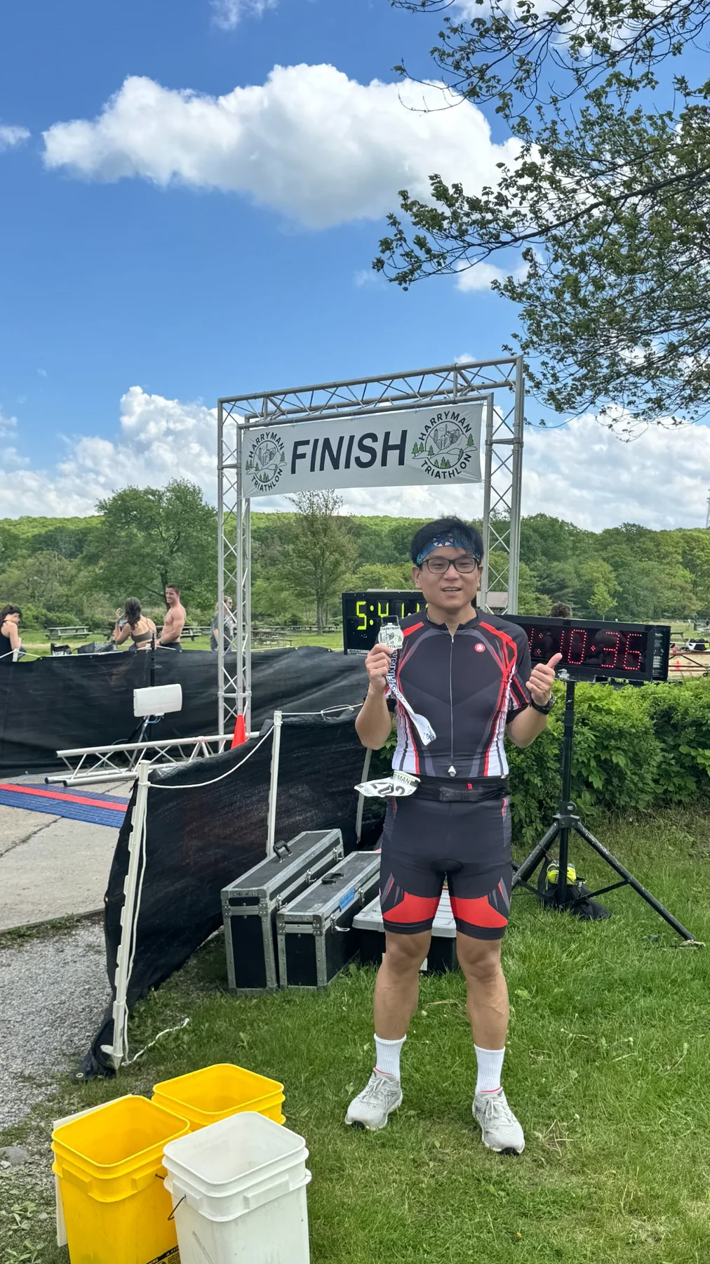 Shuo (Danny) Zhang at a triathlon finish
