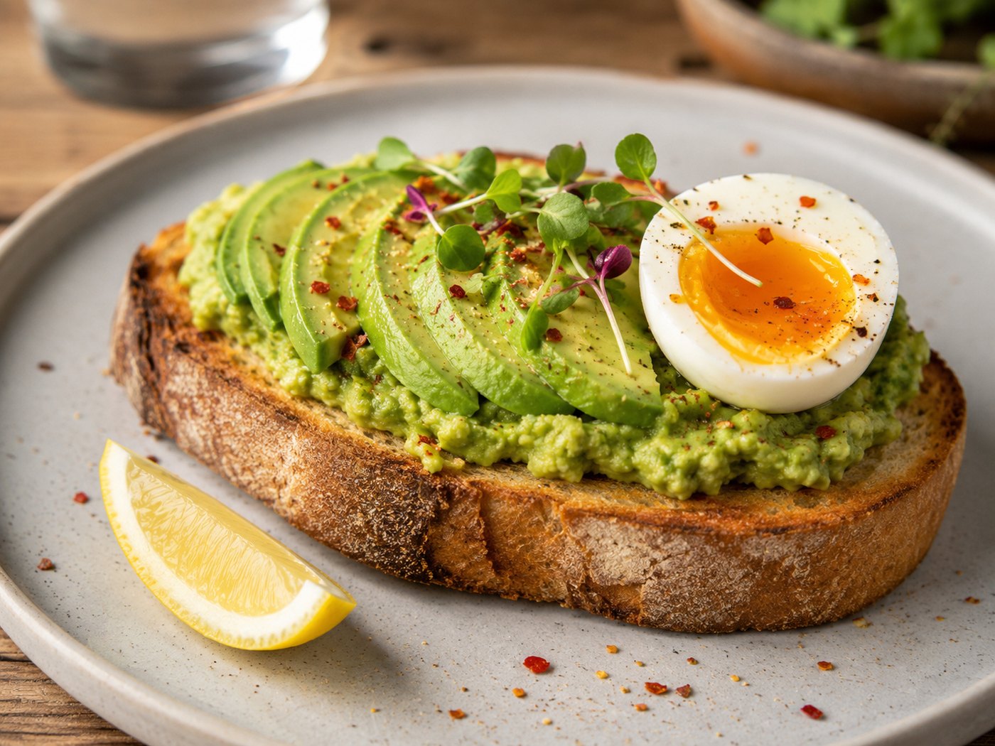 Avocado toast with poached egg